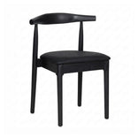 Black Wood Horn Chair with Black Vinyl Cushion