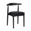 Black Wood Horn Chair with Black Vinyl Cushion