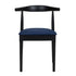 Chivari Black Wood Horn Chair with Navy Blue Vinyl Cushion CHWBL-SHVNB-KT