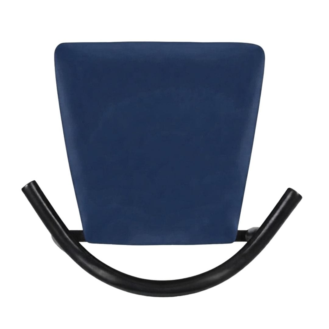 Chivari Black Wood Horn Chair with Navy Blue Vinyl Cushion CHWBL-SHVNB-KT