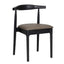 Black Wood Horn Chair with Taupe Vinyl Cushion