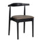 Chivari Black Wood Horn Chair with Taupe Vinyl Cushion CHWBL-SHVTP-KT