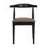 Chivari Black Wood Horn Chair with Taupe Vinyl Cushion CHWBL-SHVTP-KT