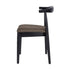 Chivari Black Wood Horn Chair with Taupe Vinyl Cushion CHWBL-SHVTP-KT