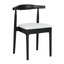 Black Wood Horn Chair with White Vinyl Cushion