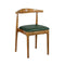 Chivari Chestnut Wood Horn Chair with Hunter Green Vinyl Cushion CHWC-SHVHG-KT