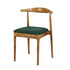 Chivari Chestnut Wood Horn Chair with Hunter Green Vinyl Cushion CHWC-SHVHG-KT
