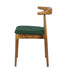 Chivari Chestnut Wood Horn Chair with Hunter Green Vinyl Cushion CHWC-SHVHG-KT
