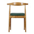 Chivari Chestnut Wood Horn Chair with Hunter Green Vinyl Cushion CHWC-SHVHG-KT