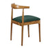 Chivari Chestnut Wood Horn Chair with Hunter Green Vinyl Cushion CHWC-SHVHG-KT