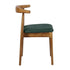 Chivari Chestnut Wood Horn Chair with Hunter Green Vinyl Cushion CHWC-SHVHG-KT