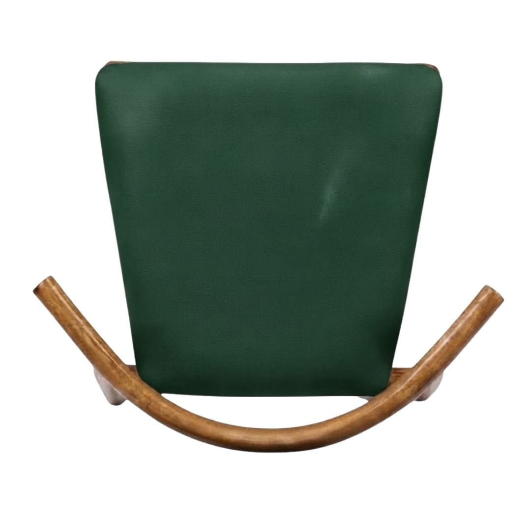 Chivari Chestnut Wood Horn Chair with Hunter Green Vinyl Cushion CHWC-SHVHG-KT