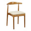 Chestnut Horn Wood Chair with Ivory Vinyl Cushion