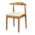 Chivari Chestnut Horn Wood Chair with Ivory Vinyl Cushion CHWC-SHVIV-KT