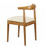 Chivari Chestnut Horn Wood Chair with Ivory Vinyl Cushion CHWC-SHVIV-KT