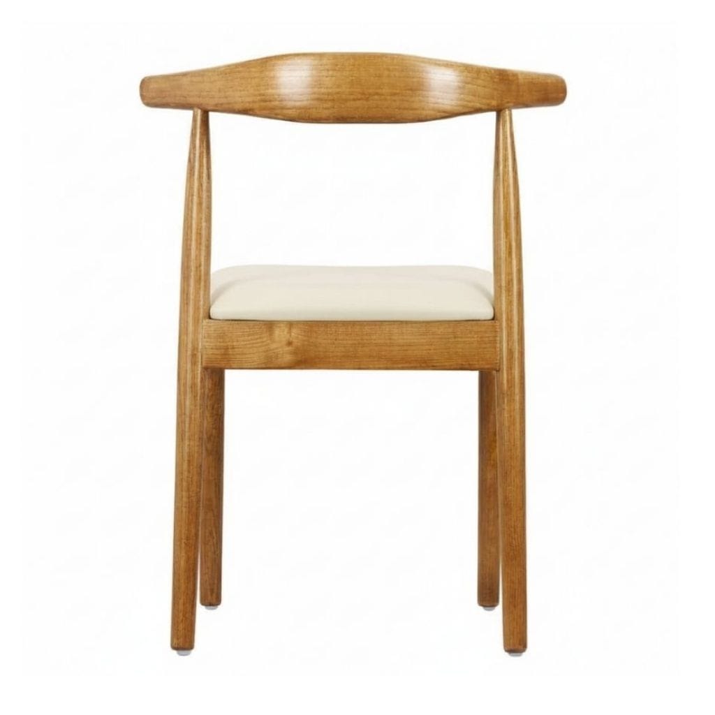 Chivari Chestnut Horn Wood Chair with Ivory Vinyl Cushion CHWC-SHVIV-KT
