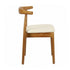 Chivari Chestnut Horn Wood Chair with Ivory Vinyl Cushion CHWC-SHVIV-KT