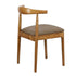 Chivari Chestnut Wood Horn Chair with Taupe Vinyl Cushion CHWC-SHVTP-KT