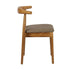 Chivari Chestnut Wood Horn Chair with Taupe Vinyl Cushion CHWC-SHVTP-KT