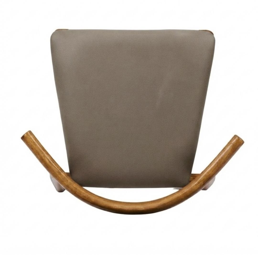 Chivari Chestnut Wood Horn Chair with Taupe Vinyl Cushion CHWC-SHVTP-KT