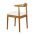 Chivari Chestnut Horn Wood Chair with White Vinyl Cushion CHWC-SHVWH-KT