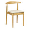 Chivari Natural Horn Wood Chair with Ivory Vinyl Cushion CHWN-SHVIV-KT