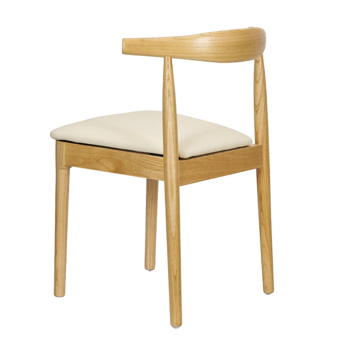 Chivari Natural Horn Wood Chair with Ivory Vinyl Cushion CHWN-SHVIV-KT