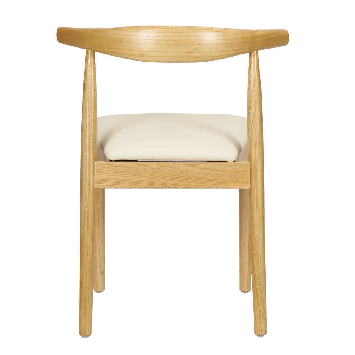 Chivari Natural Horn Wood Chair with Ivory Vinyl Cushion CHWN-SHVIV-KT