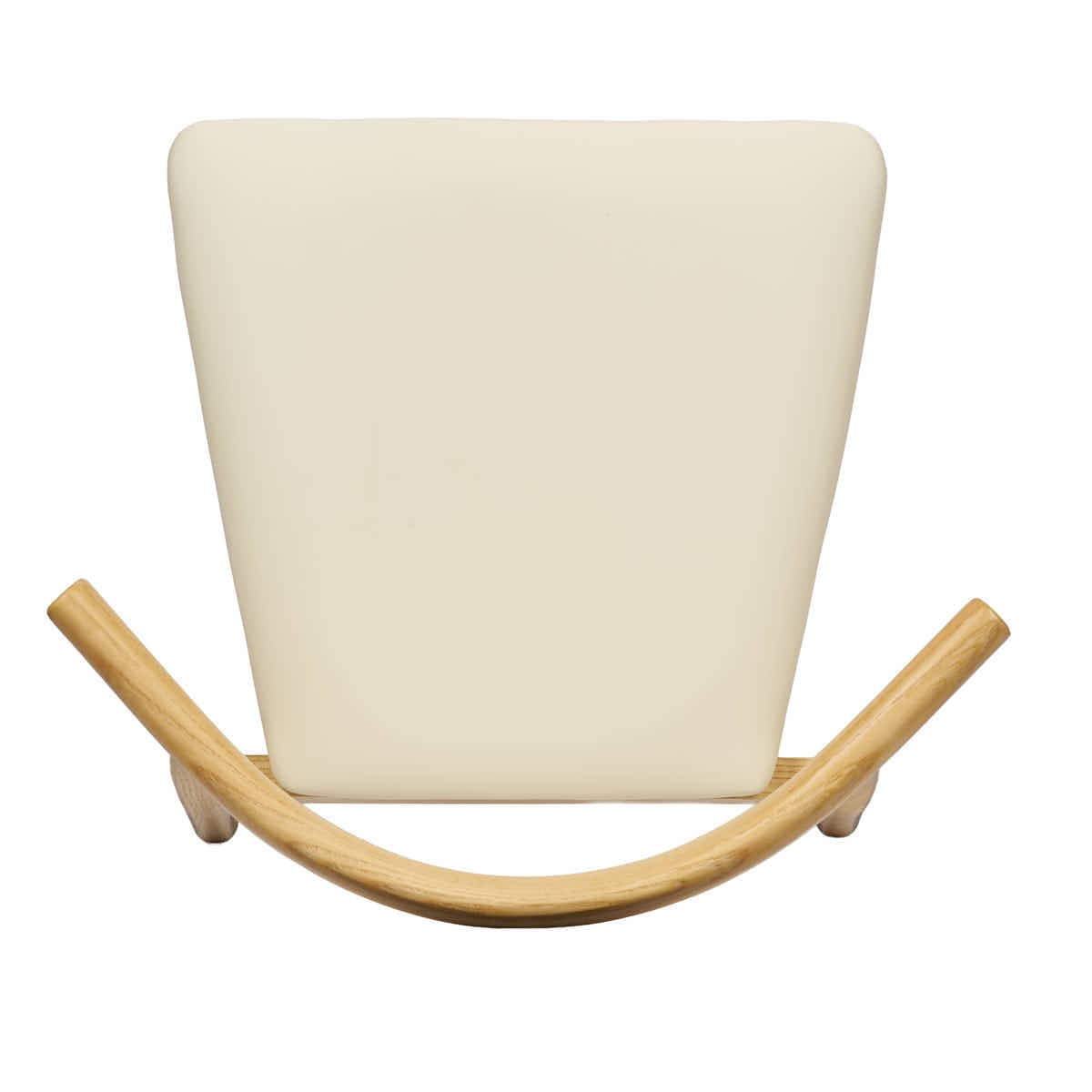 Chivari Natural Horn Wood Chair with Ivory Vinyl Cushion CHWN-SHVIV-KT