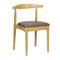 Chivari Natural Wood Horn Chair with Taupe Vinyl Cushion CHWN-SHVTP-KT