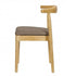 Chivari Natural Wood Horn Chair with Taupe Vinyl Cushion CHWN-SHVTP-KT