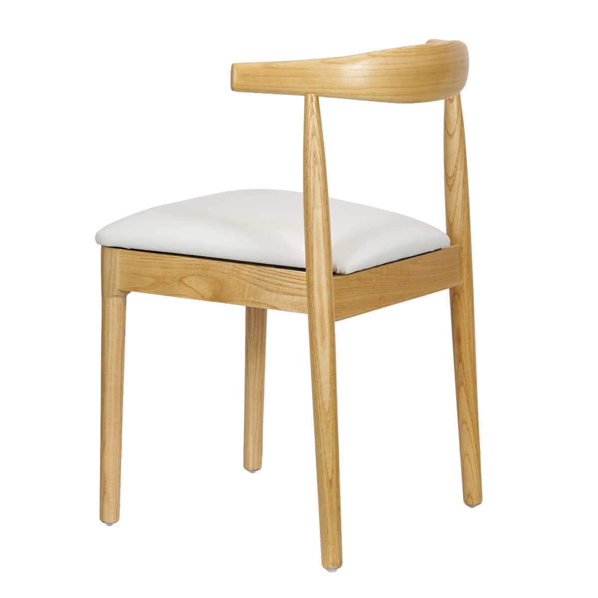 Chivari Natural Horn Wood Chair with White Vinyl Cushion CHWN-SHVWH-KT