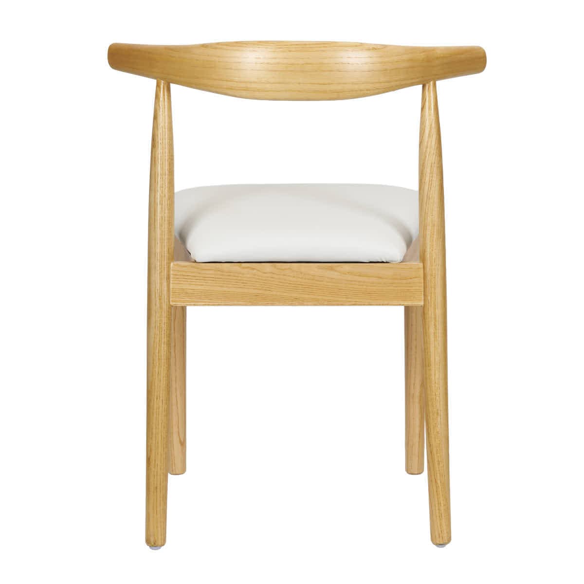Chivari Natural Horn Wood Chair with White Vinyl Cushion CHWN-SHVWH-KT