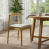 Chivari Natural Horn Wood Chair with White Vinyl Cushion CHWN-SHVWH-KT