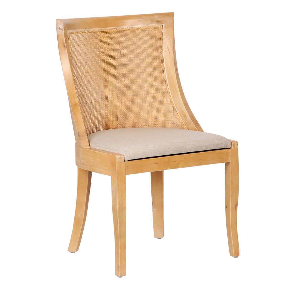 Chivari Natural White Wash Hampton Chair with Beige Fabric Cushion CHWNWW-BEGF-KT