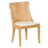 Natural White Wash Hampton Chair with Ivory Fabric Cushion