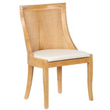 Natural White Wash Hampton Chair with White Fabric Cushion