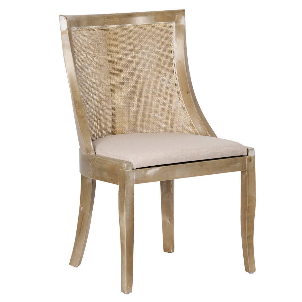 Chivari Rustic Fruitwood Hampton Chair with Beige Fabric Cushion CHWRF-BEGF-KT