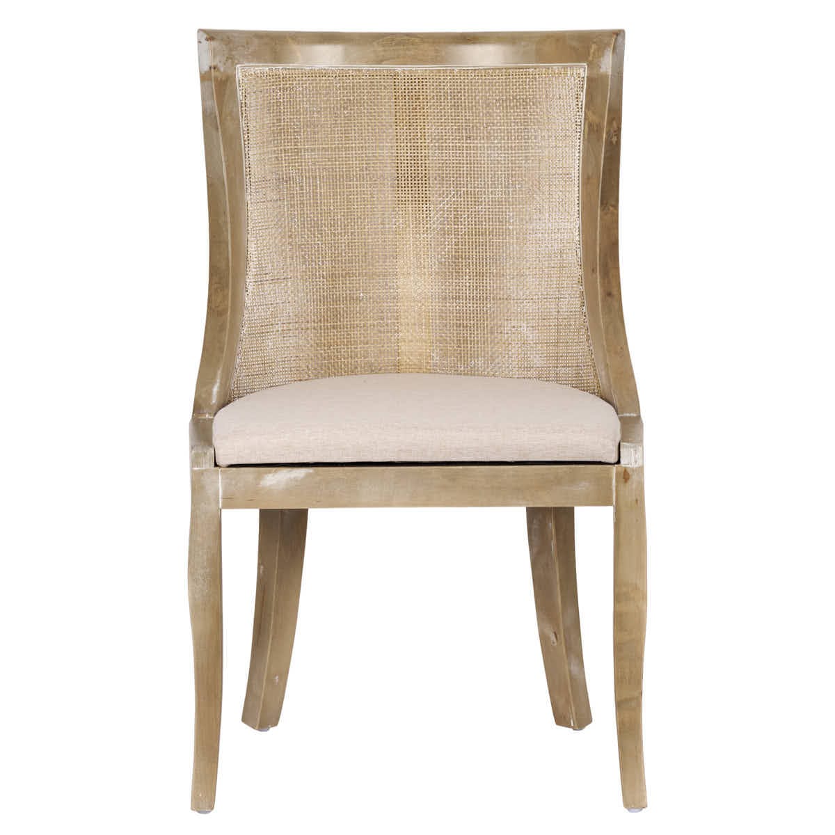 Chivari Rustic Fruitwood Hampton Chair with Beige Fabric Cushion CHWRF-BEGF-KT