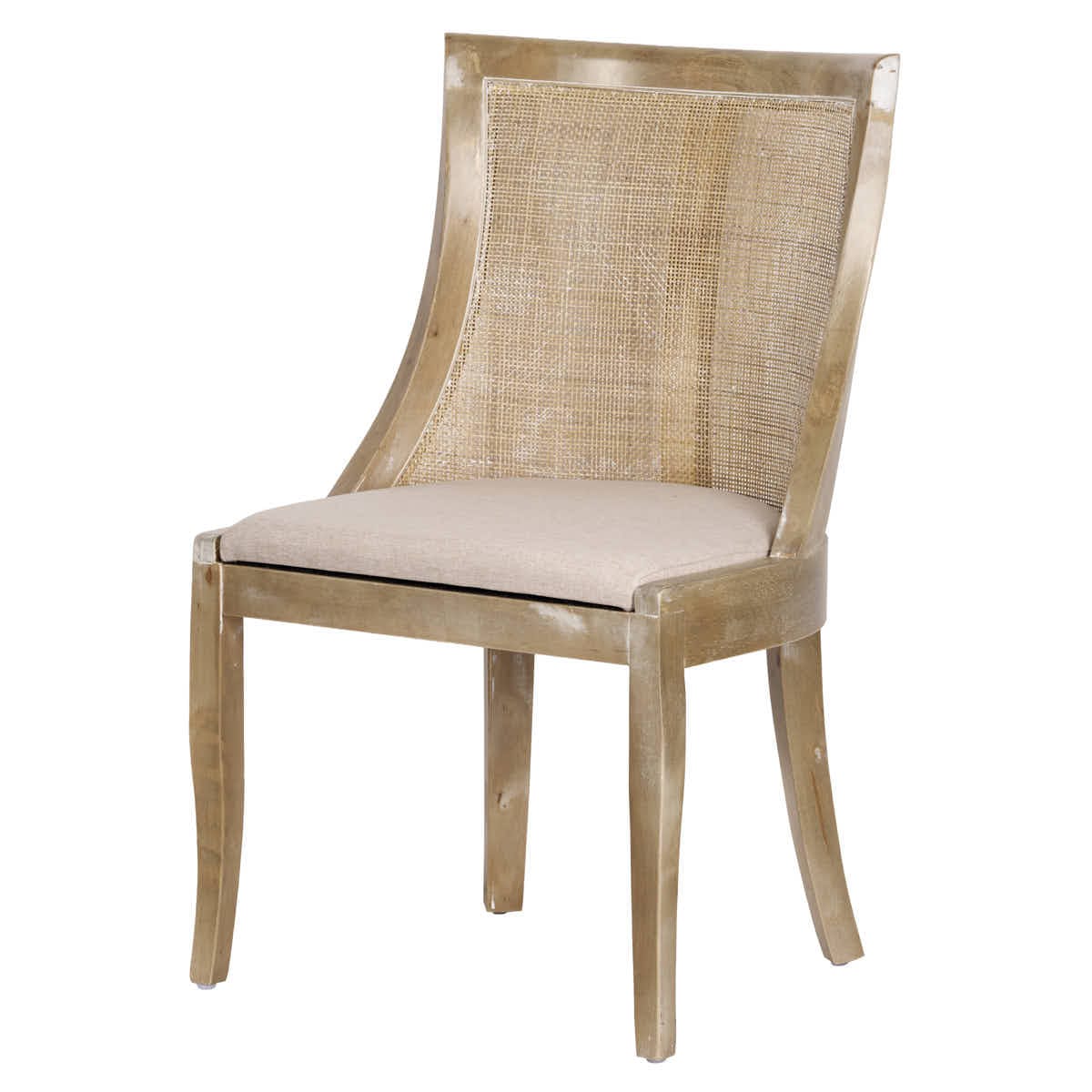 Chivari Rustic Fruitwood Hampton Chair with Beige Fabric Cushion CHWRF-BEGF-KT