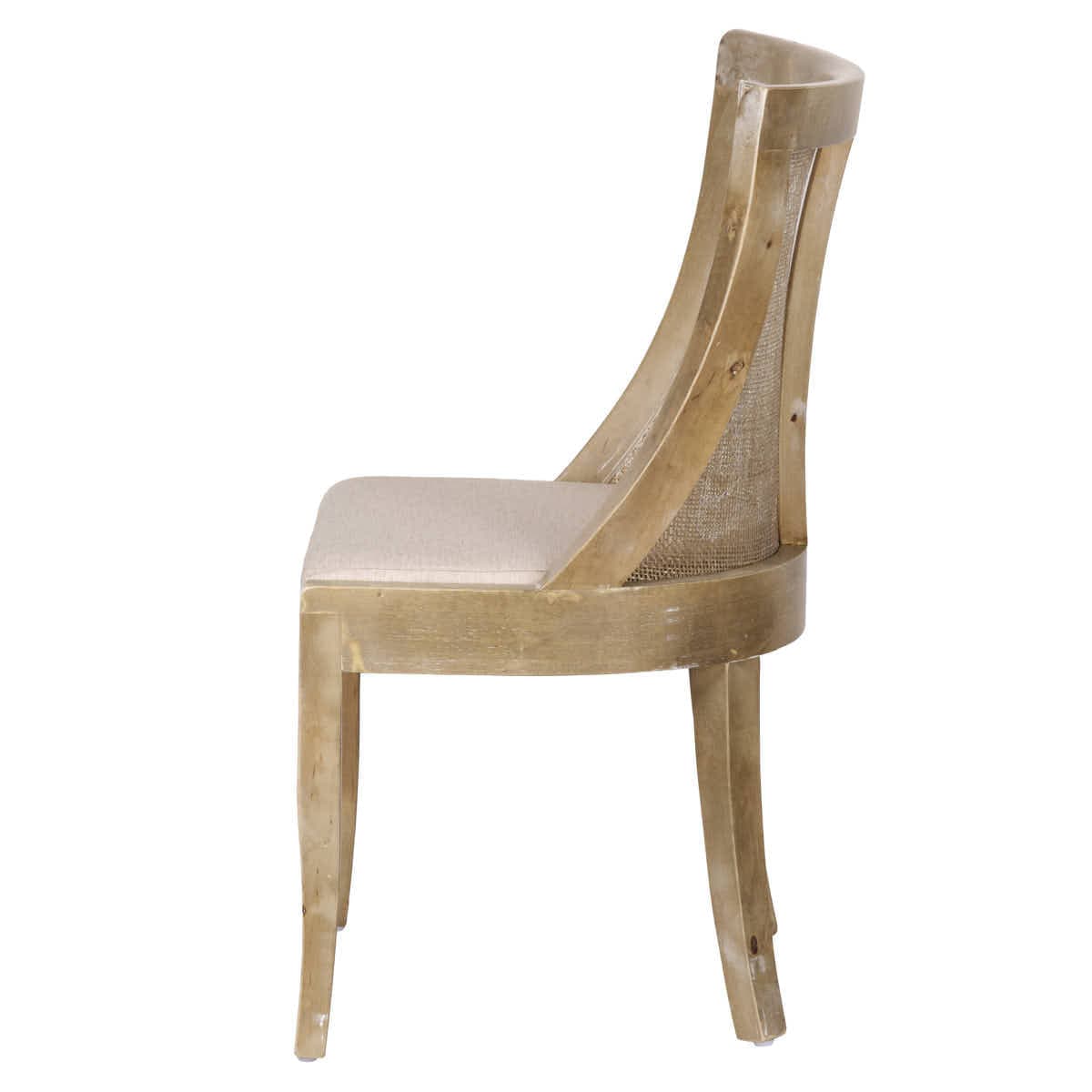 Chivari Rustic Fruitwood Hampton Chair with Beige Fabric Cushion CHWRF-BEGF-KT