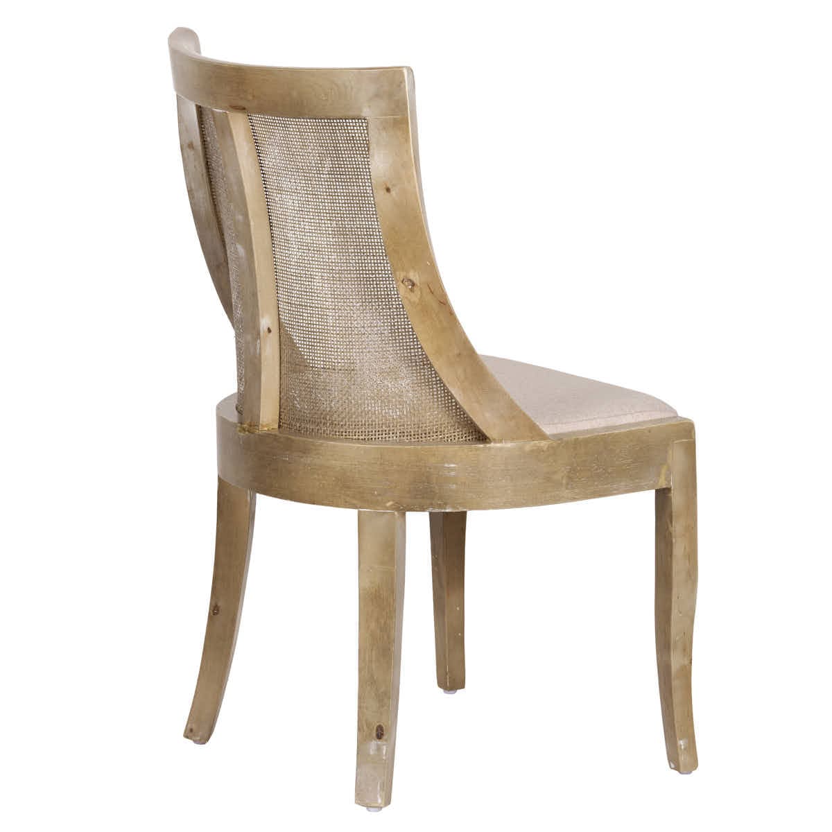 Chivari Rustic Fruitwood Hampton Chair with Beige Fabric Cushion CHWRF-BEGF-KT