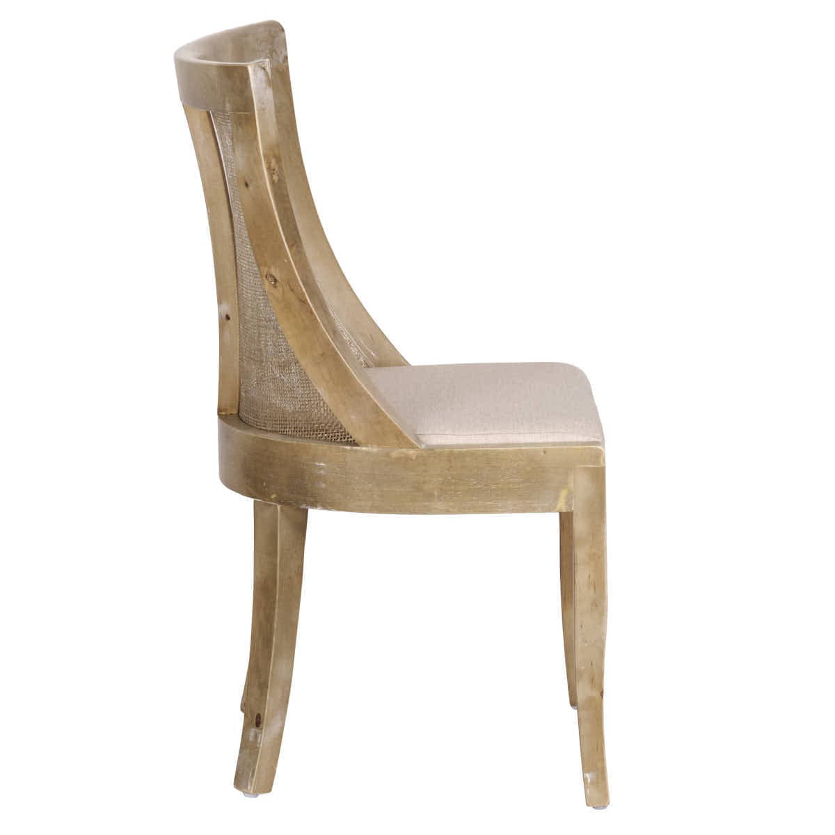 Chivari Rustic Fruitwood Hampton Chair with Beige Fabric Cushion CHWRF-BEGF-KT