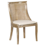 Antique Washed Hampton Chair with Ivory Fabric Cushion