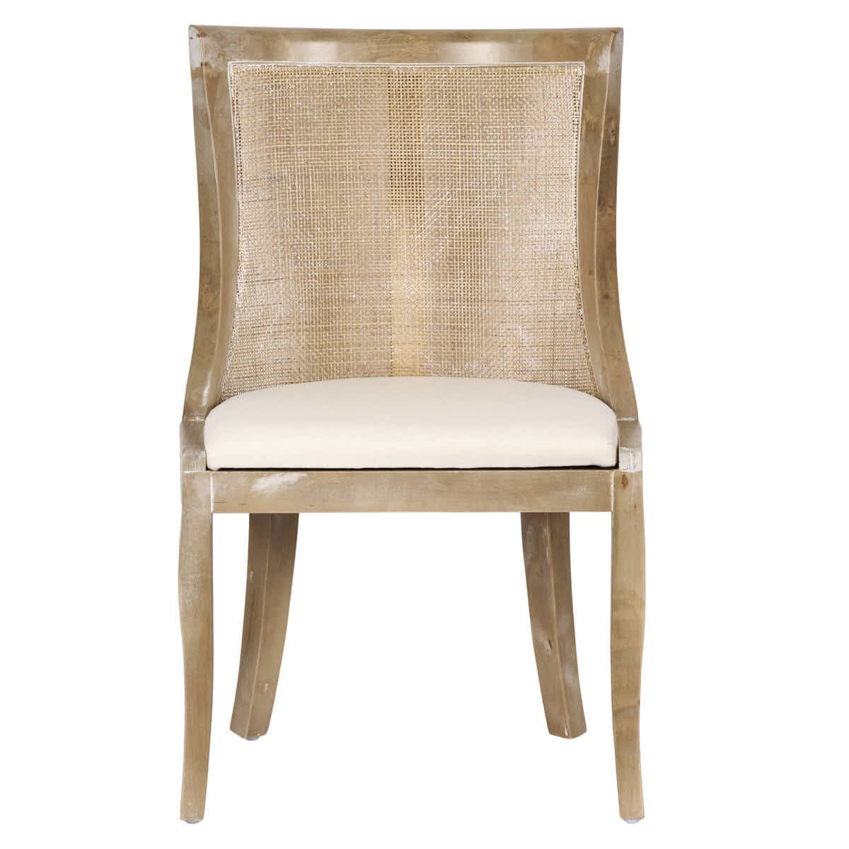 Chivari Rustic Fruitwood Hampton Chair with Ivory Fabric Cushion CHWRF-IVYF-KT