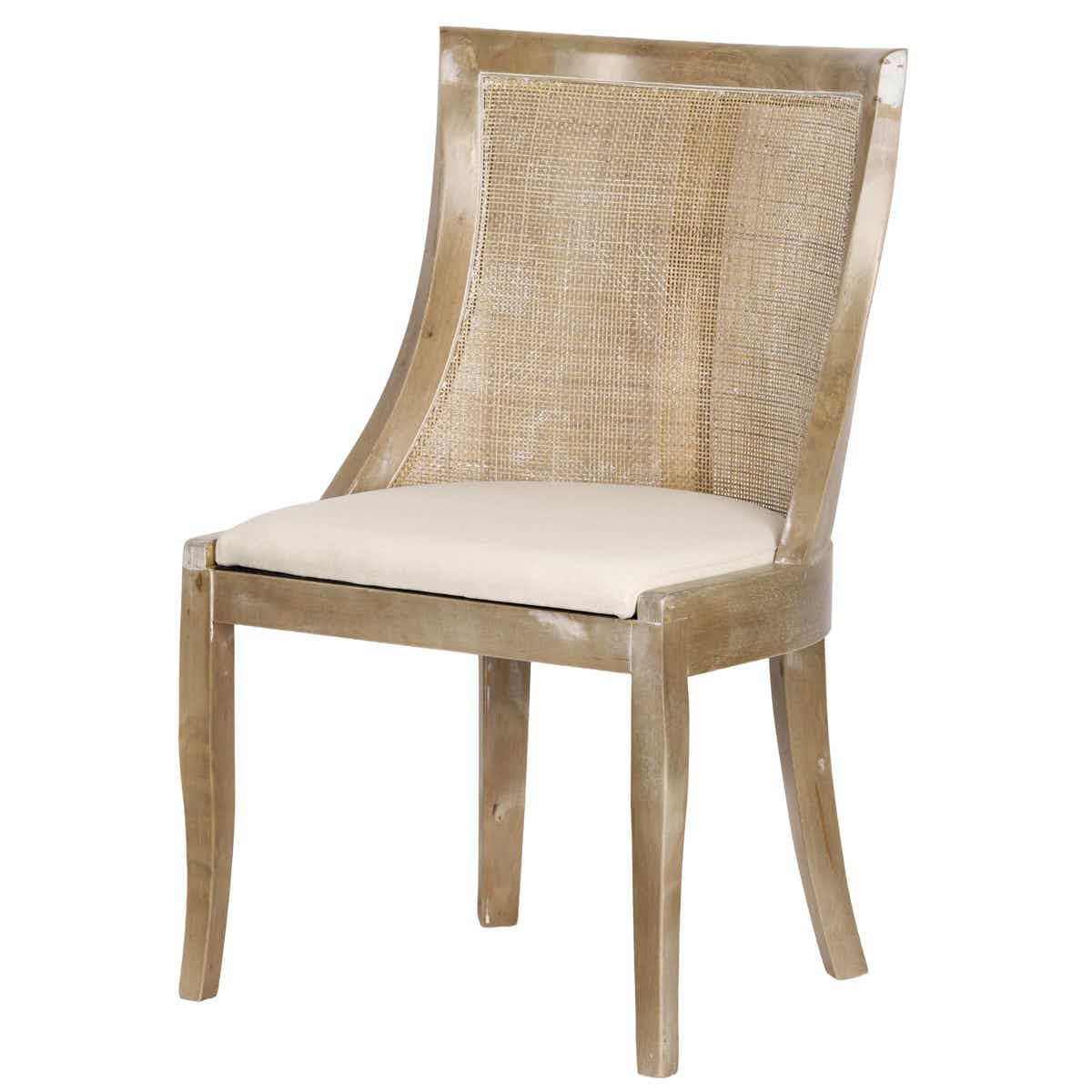 Chivari Rustic Fruitwood Hampton Chair with Ivory Fabric Cushion CHWRF-IVYF-KT