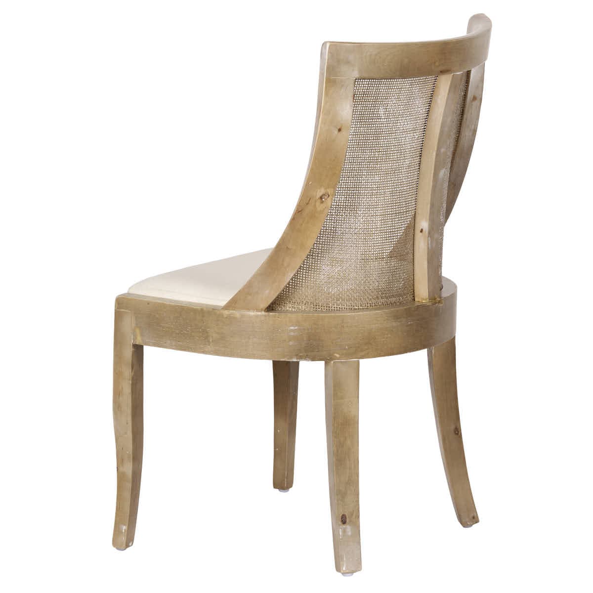 Chivari Rustic Fruitwood Hampton Chair with Ivory Fabric Cushion CHWRF-IVYF-KT