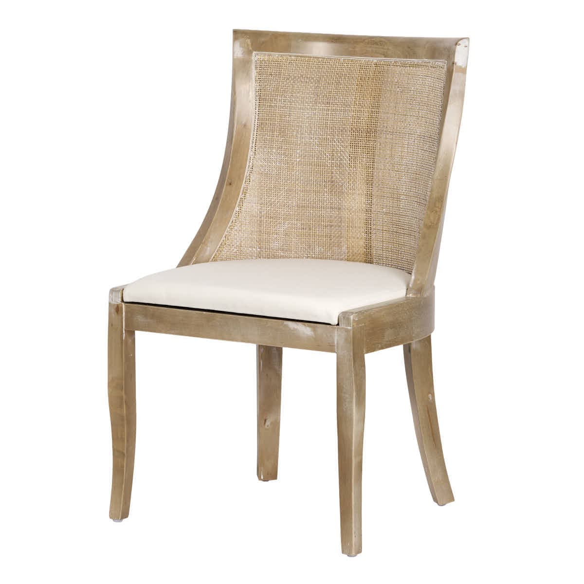 Chivari Rustic Fruitwood Hampton Chair with White Fabric Cushion CHWRF-WHIF-KT