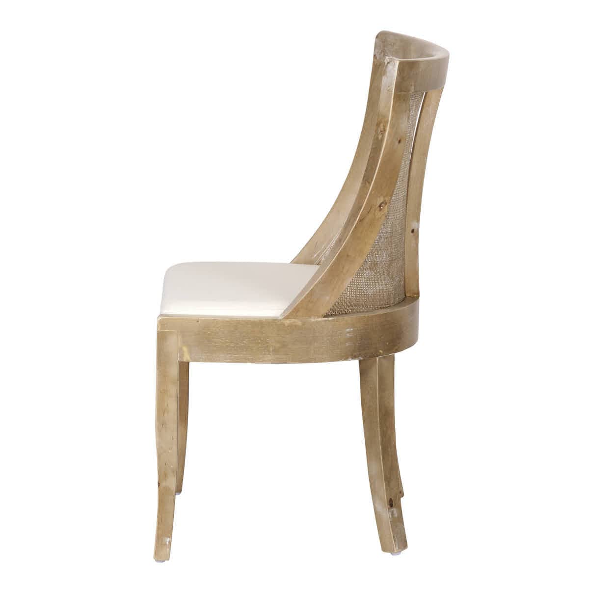 Chivari Rustic Fruitwood Hampton Chair with White Fabric Cushion CHWRF-WHIF-KT