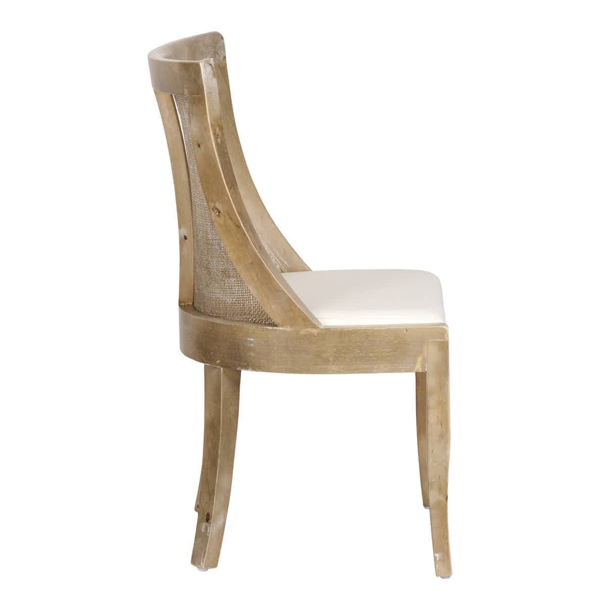 Chivari Rustic Fruitwood Hampton Chair with White Fabric Cushion CHWRF-WHIF-KT